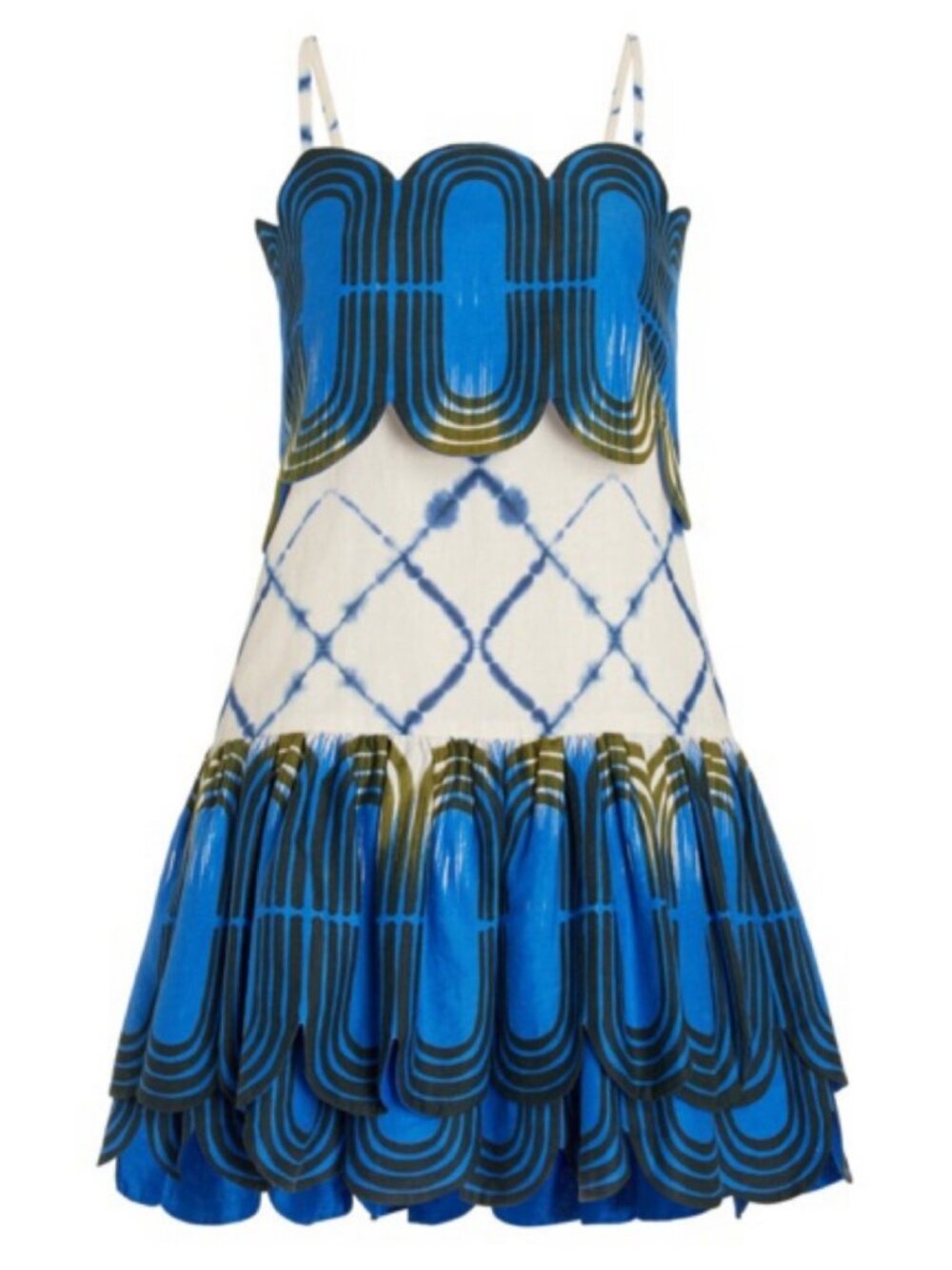 ALEXIS Bettina Linen Mini Dress Blue Ivory XS - Picture 7 of 9